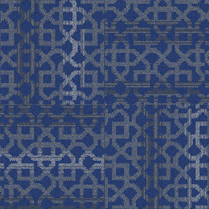 Eastern Delights - Lattice Blue / Interface / Boucle (lussenpool) / 50 cm x 50 cm / Blauw