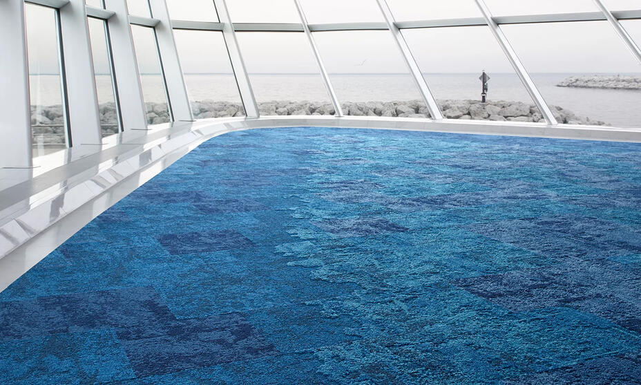 Blauwe tapijttegels / 